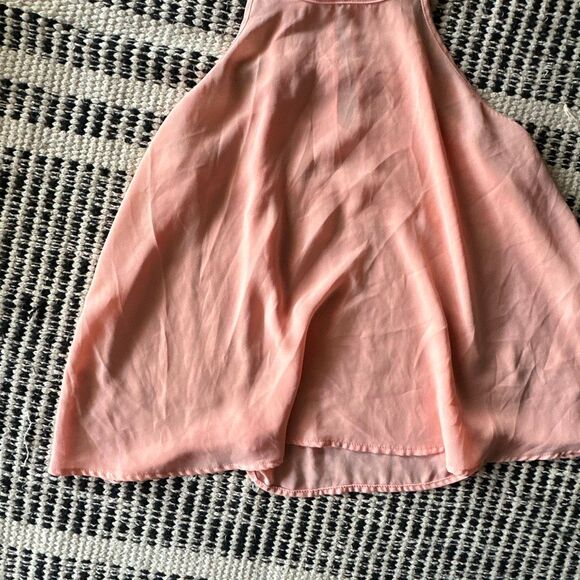 Lily White Size Medium peach orange blouse chiffon flowy blouse - Picture 2 of 4